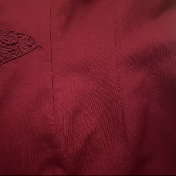 💓Peruvian Connection Burgundy Red Wool Embroidered Sheath Dress - Size 8 - Picture 6 of 16